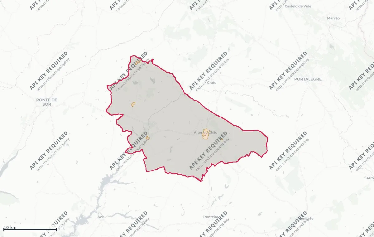 Land classification (rustic and urban) of Alter do Chão, from the DGT Land Use and Occupation Chart (CRUS)