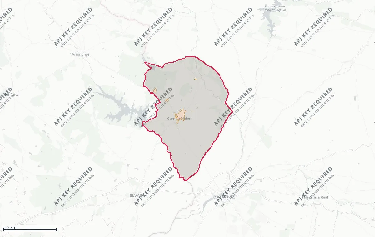 Land classification (rustic and urban) of Campo Maior, from the DGT Land Use and Occupation Chart (CRUS)