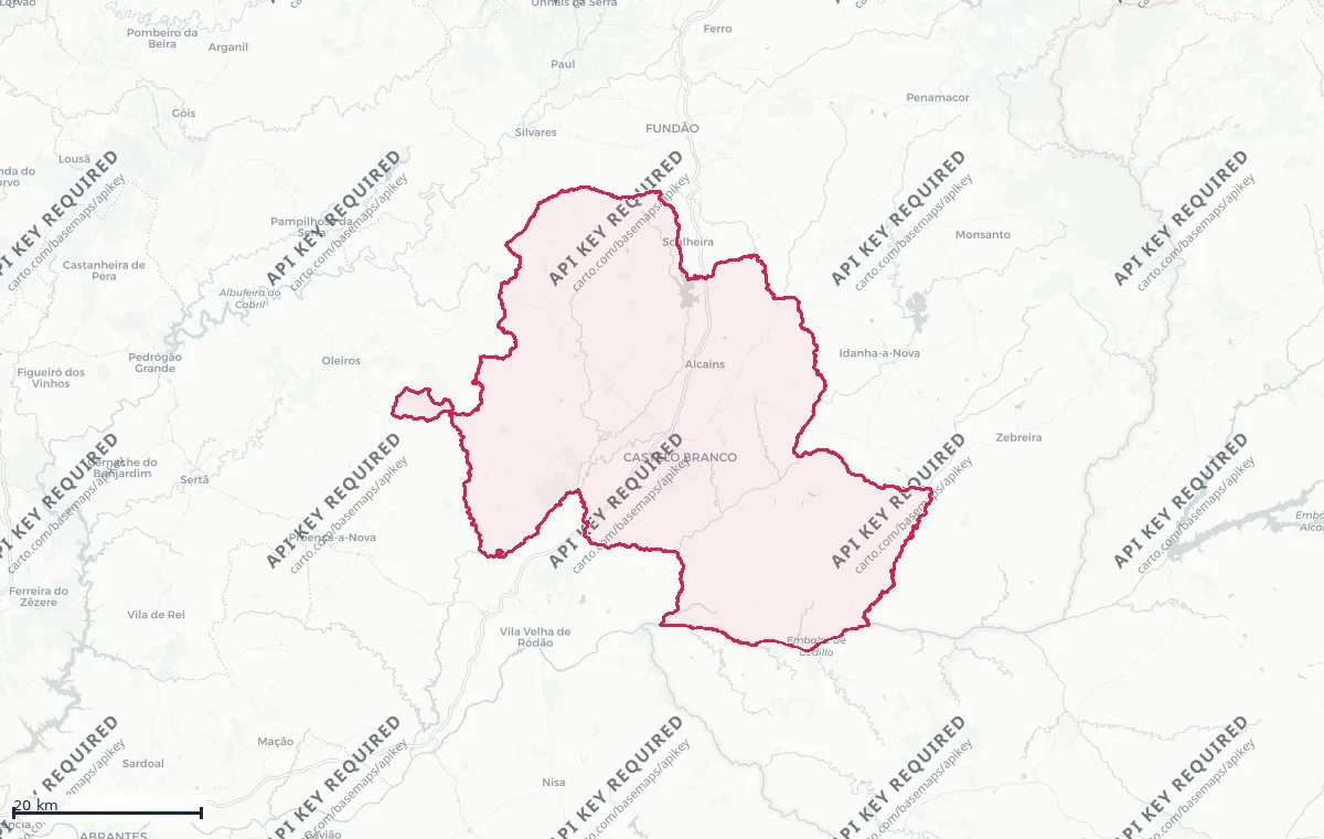 Land classification (rustic and urban) of Castelo Branco, from the DGT Land Use and Occupation Chart (CRUS)