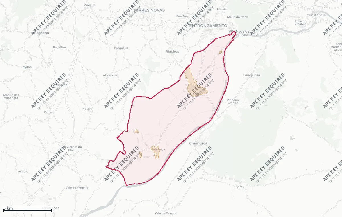 Land classification (rustic and urban) of Golegã, from the DGT Land Use and Occupation Chart (CRUS)